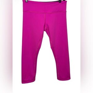Lululemon Athletica Wunder Under Crop Leggings Pink/Navy Reversible Sz 8